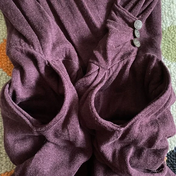 Moth I Anthro I Y2K I Sideswept Sweater Dress I Purple Motif - Picture 8 of 16